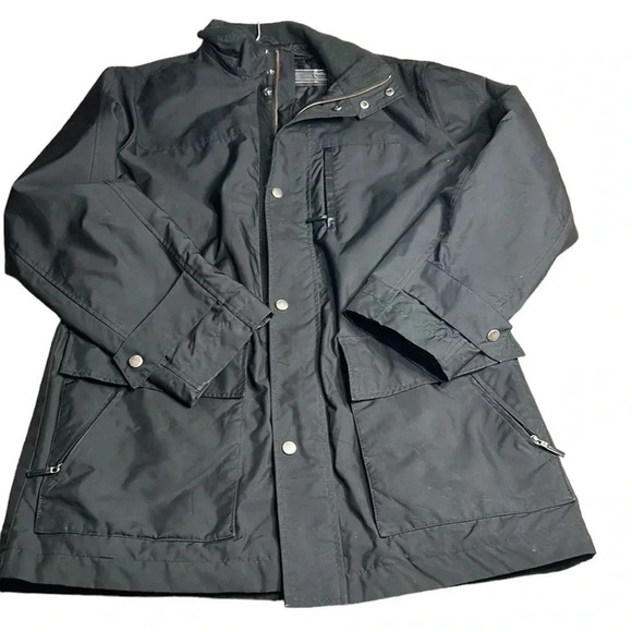 Cole Haan performance jacket,black,wool blend,lambskin trim,thermal,career,snaps - Picture 5 of 16